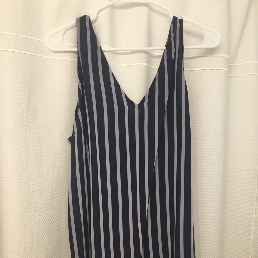 Old Navy Blue/White Striped Sleeveless Shirt